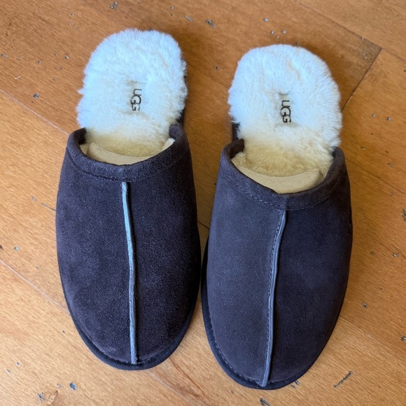 UGG Mens Scuff Dark Brown Suede Slipper Slides New with Box Size US 10 - Picture 2 of 8